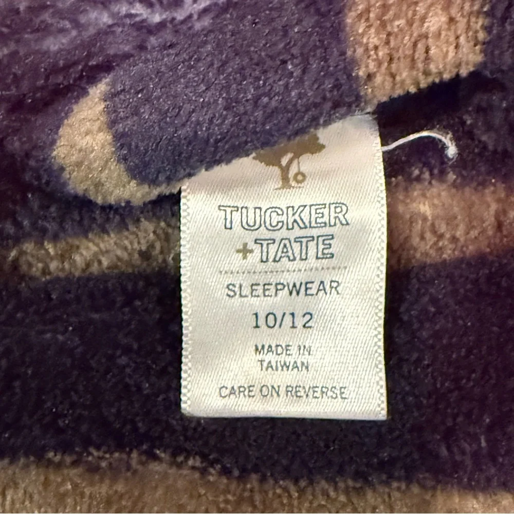 Tucker + Tate Kids’ Hooded‎ Plush Robe Navy Eclipse Stripe Size 10/12